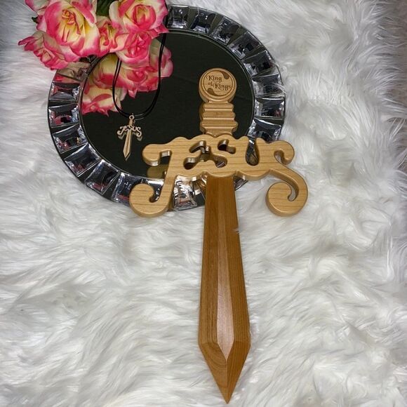 Jesus Wooden Sword Cross Handcrafted Wall Plaque - Picture 12 of 13
